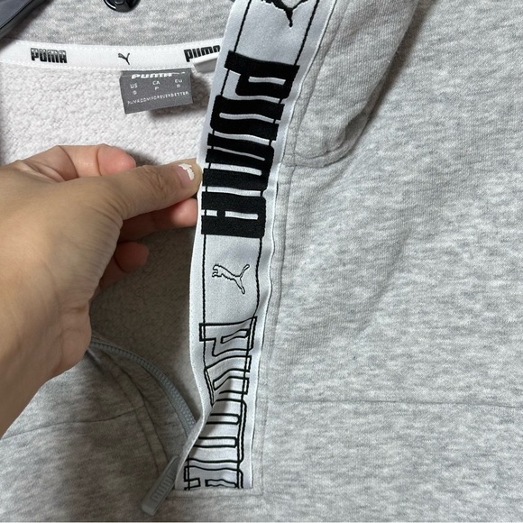 Puma Womens Hoodie Gray mock neck Pullover boxy Sweatshirt size Small - Picture 4 of 7